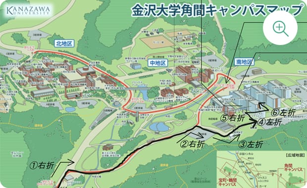 金沢大学角間キャンパスマップ